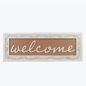 Wood welcome sign